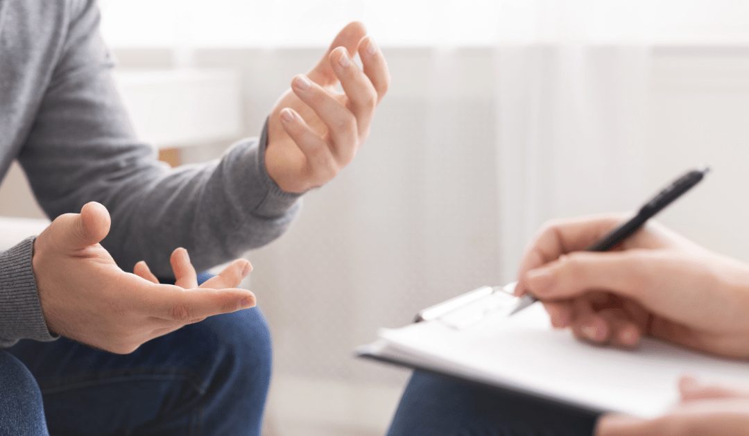 two people talking